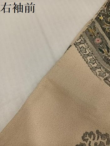 平和屋着物●訪問着 動物 洋花文 金通し地 正絹 逸品 AABJ2956ph