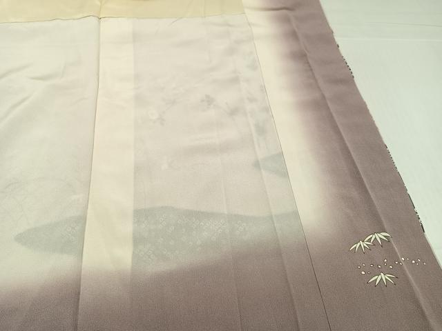 平和屋着物●訪問着 紬地 絞り 草花籬文 金彩 やまと誂製 正絹 逸品 AABJ2958ph