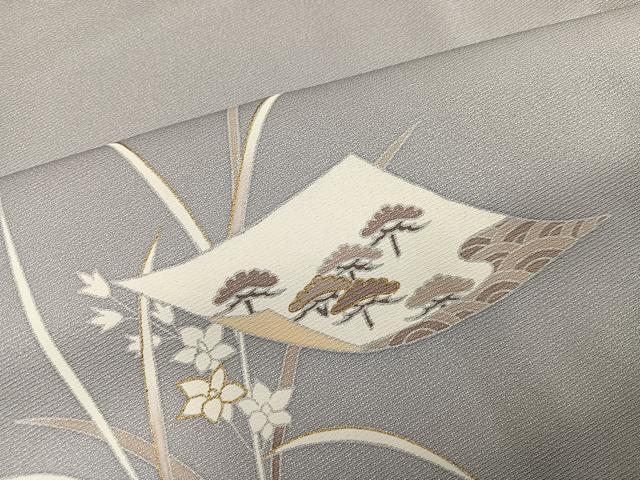 平和屋着物●訪問着 作家物 草花文 金彩 正絹 逸品 未使用 AABJ2964ph