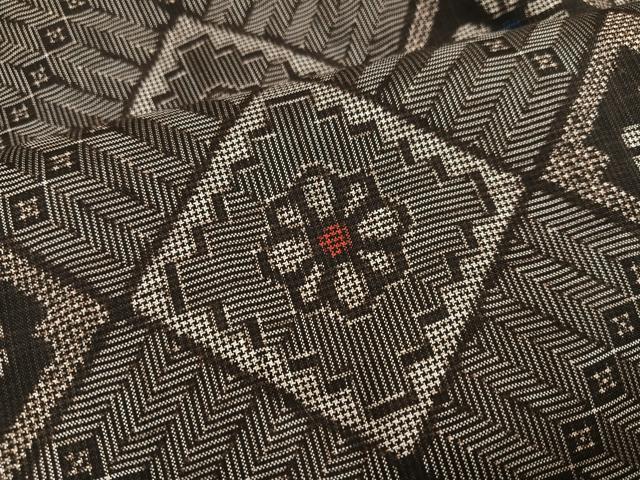 平和屋着物●本場大島紬 龍郷絣 正絹 逸品 AABJ2968ph