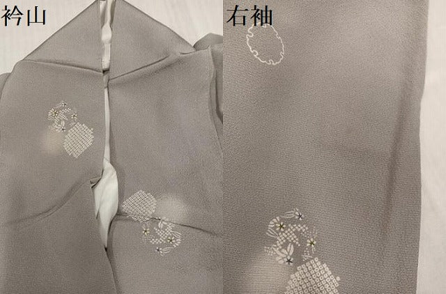 平和屋着物●上質な小紋 雪輪草花文 ほたる暈し 正絹 逸品 AABJ2969ph