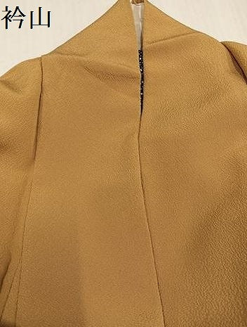 平和屋着物●ファッションデザイナー 花井幸子 色無地 黄橡色 正絹 逸品 AABJ2971ph