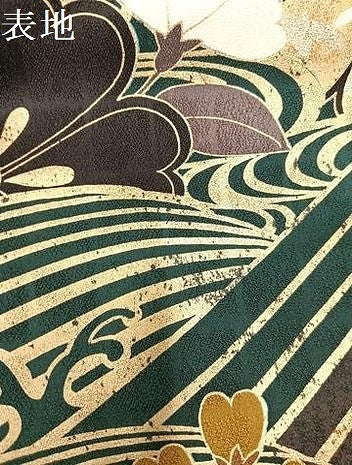 平和屋着物●豪華振袖 駒刺繍 立波花文 金彩 正絹 逸品 AABJ2973ph