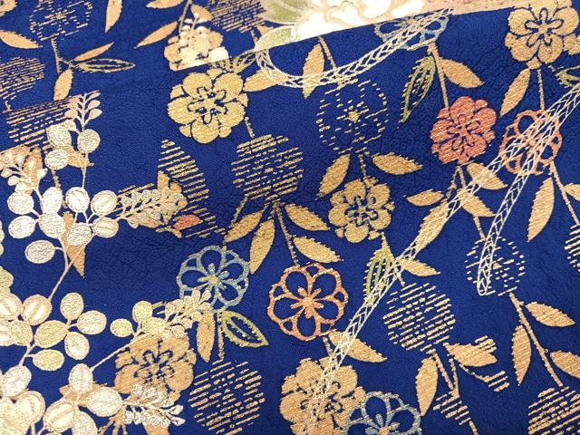平和屋着物●豪華振袖 草花文 暈し染め 金銀彩 正絹 逸品 AABJ2976ph