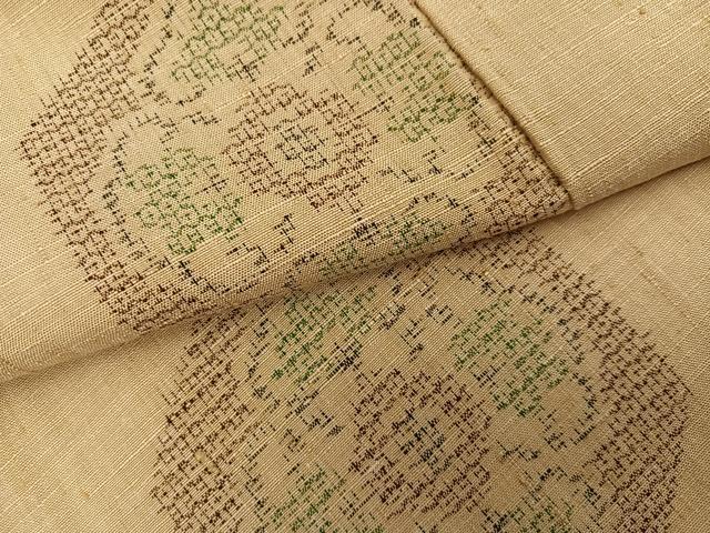 平和屋着物●結城紬 100亀甲 飛び亀甲 亀甲花文 正絹 逸品 AABJ2977ph