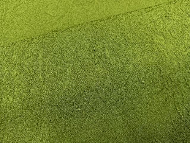 平和屋着物●上質な色無地 草色 正絹 逸品 AABJ2983ph