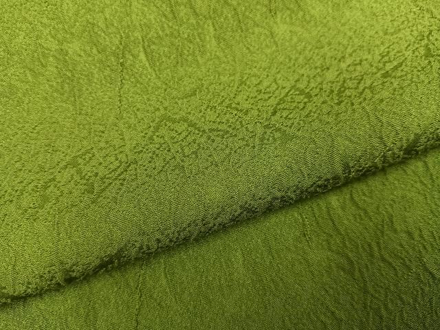 平和屋着物●上質な色無地 草色 正絹 逸品 AABJ2983ph