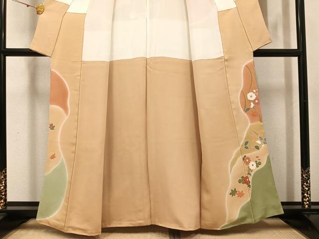 平和屋着物●訪問着 刺繍 草花文 暈し染め 金彩 正絹 逸品 AABJ2985ph