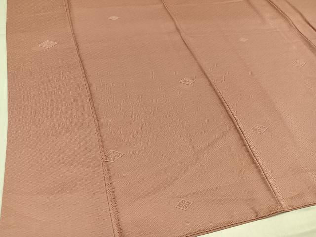 平和屋着物●上質な色無地 花菱地紋 ときがら茶色 正絹 逸品 AABJ2986ph