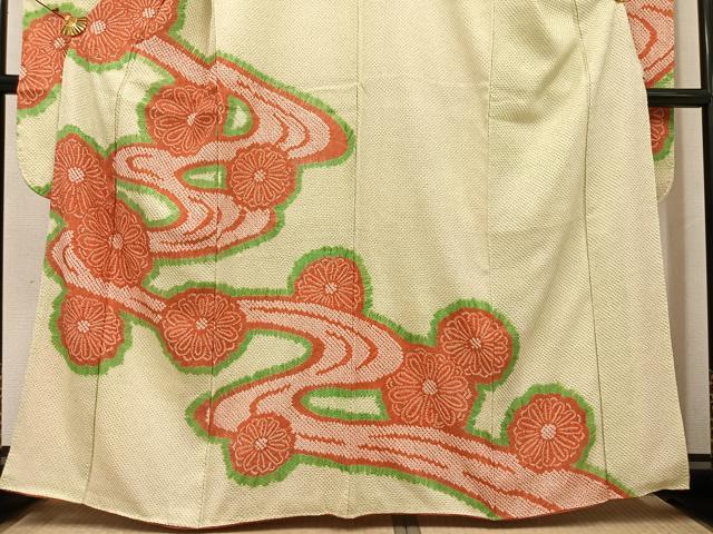 平和屋着物●豪華振袖 総絞り 流水花文 正絹 逸品 AABJ2987ph