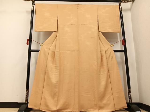 平和屋着物●上質な色無地 草花地紋 雄黄色 松坂屋扱い 正絹 逸品 AABJ2988ph