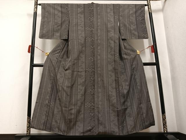 平和屋着物●結城紬 100亀甲 吉祥間道 やまと誂製 正絹 逸品 AABJ2992ph