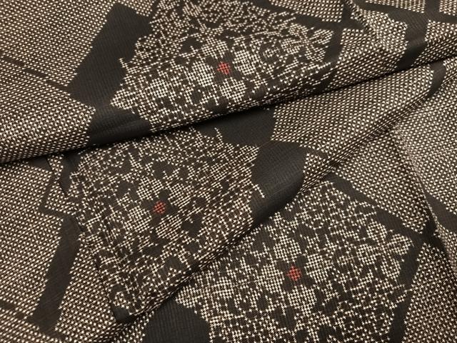 平和屋着物●本場大島紬 一元7マルキ 花菱文 正絹 逸品 AABJ2996ph