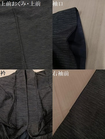 平和屋着物●男性 紬 横段文 正絹 逸品 AABJ2997ph