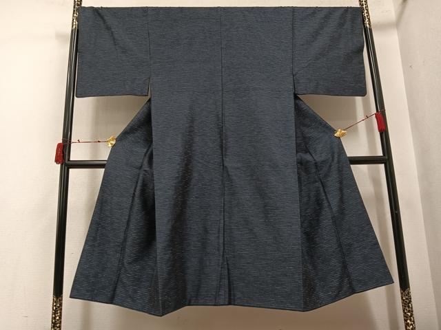 平和屋着物●男性 紬 横段文 正絹 逸品 AABJ2997ph
