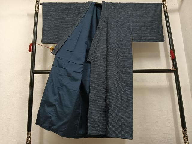 平和屋着物●男性 紬 横段文 正絹 逸品 AABJ2997ph