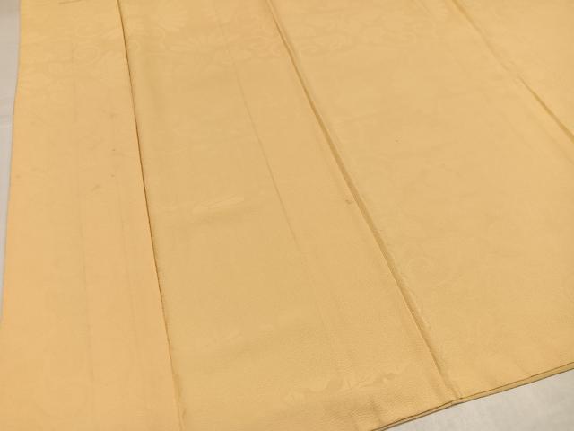 平和屋着物●上質な色無地 花唐草地紋 蜂蜜色 正絹 逸品 AABJ3000ph