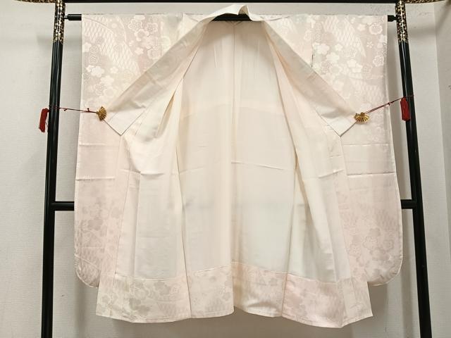 平和屋着物●振袖用長襦袢 袷 梅籬地紋 暈し染め 正絹 逸品 AABJ3003ph