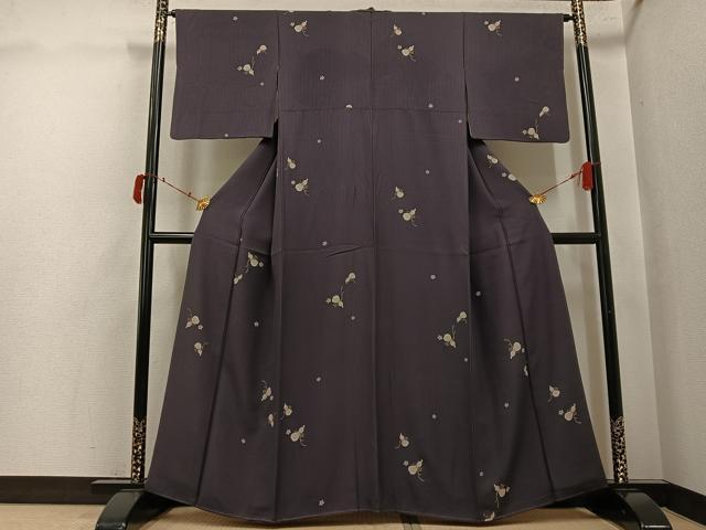 平和屋着物●上質な小紋 瓢箪花文 金彩 正絹 逸品 AABJ3009ph