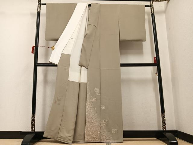 平和屋着物●松尾光琳 色留袖 人物文 暈し染め 銀彩 鬼しぼ縮緬 正絹 逸品 AABJ3011ph