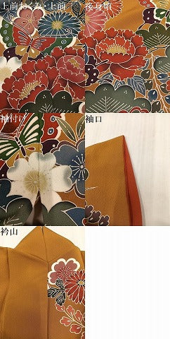平和屋着物●豪華振袖 紅型 花蝶文 正絹 逸品 AABJ3012ph
