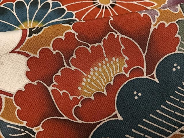 平和屋着物●豪華振袖 紅型 花蝶文 正絹 逸品 AABJ3012ph