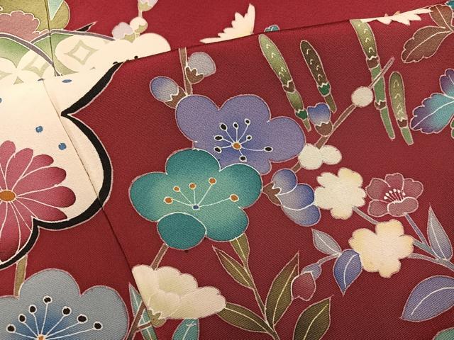 平和屋着物●豪華振袖 友禅 草花文 正絹 逸品 AABJ3020ph