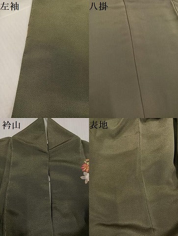 平和屋着物●豪華振袖 草花文 金彩 鬼しぼ縮緬 正絹 逸品 AABJ3021ph
