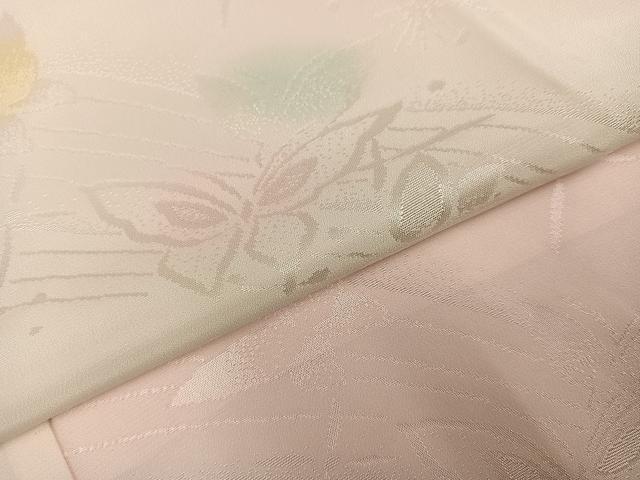 平和屋着物●振袖用長襦袢 無双仕立て 舞蝶地紋 暈し染め 正絹 逸品 AABJ3023ph