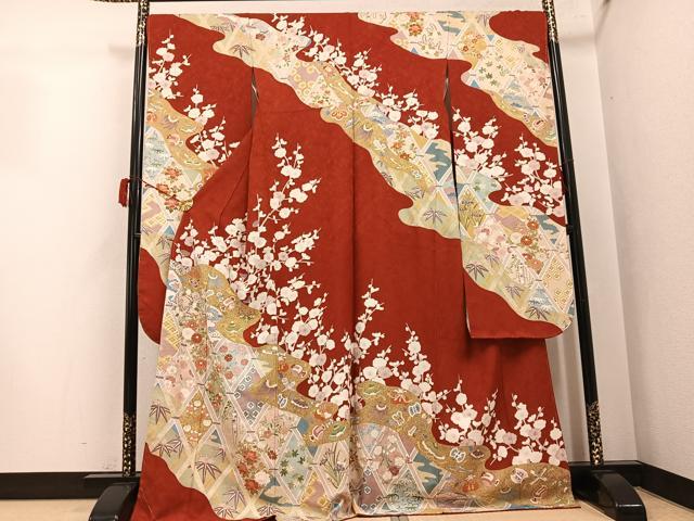 平和屋着物●豪華振袖 草花宝尽くし 金彩 正絹 逸品 未使用 AABJ3037ph