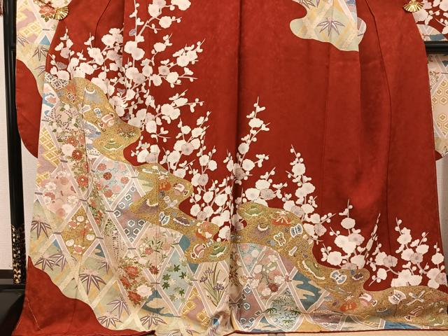 平和屋着物●豪華振袖 草花宝尽くし 金彩 正絹 逸品 未使用 AABJ3037ph