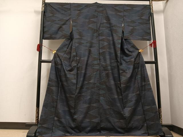 平和屋着物●本場大島紬 カタス9マルキ 霞文 正絹 逸品 未使用 AABJ3043ph