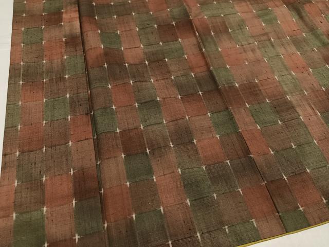 平和屋着物●上質な紬 格子 正絹 逸品 AABJ3044ph