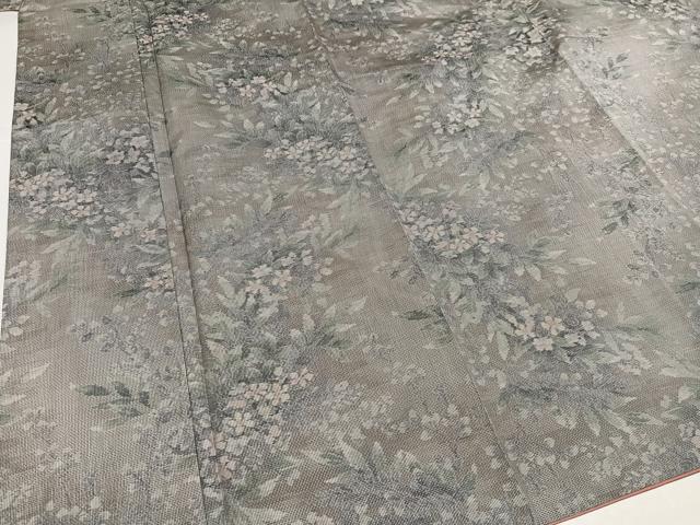 平和屋着物●都喜ヱ門 本場大島紬 白大島 総絣 草花文 藤絹織物謹製 正絹 逸品 AABJ3045ph