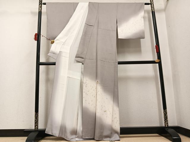平和屋着物●訪問着 刺繍 草花文 暈し染め 金彩 正絹 逸品 AABJ3049ph