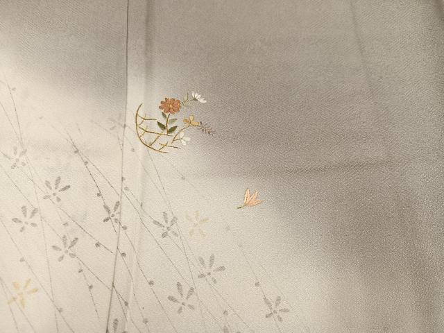 平和屋着物●訪問着 刺繍 草花文 暈し染め 金彩 正絹 逸品 AABJ3049ph