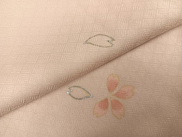 平和屋着物●上質な小紋 舞桜文 銀彩 正絹 逸品 AABJ3059ph