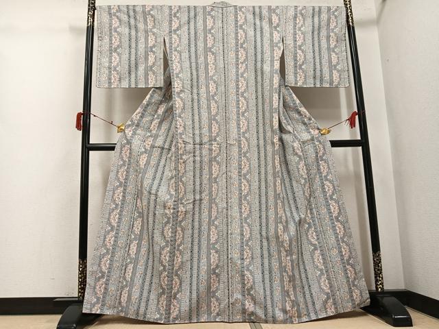 平和屋着物●小千谷紬 花間道 正絹 逸品 未使用 AABJ3060ph