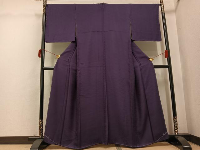 平和屋着物●上質な色無地 藍 花地紋 紅消鼠色 正絹 逸品 未使用 AABJ3061ph