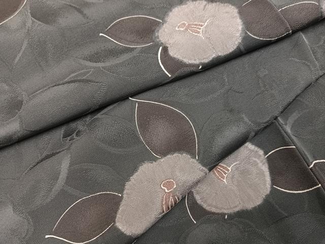 平和屋着物●上質な小紋 地紋起こし 椿 正絹 逸品 AABJ3064ph