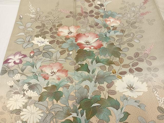 平和屋着物●訪問着 作家物 秀峰 枝花文 暈し染め 正絹 逸品 AABJ3065ph