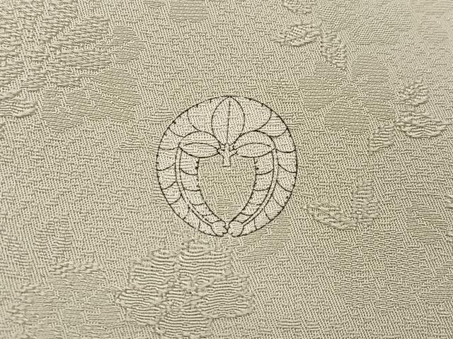 平和屋着物●上質な色無地 花地紋 練色 正絹 逸品 AABJ3066ph