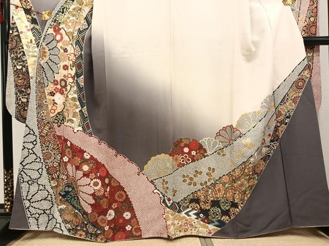 平和屋着物●豪華振袖 雪輪花文 暈し染め 金彩 正絹 逸品 AABJ3071ph