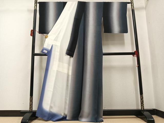 平和屋着物●上質な小紋 間道 暈し染め やまと誂製 正絹 逸品 AABJ3072ph