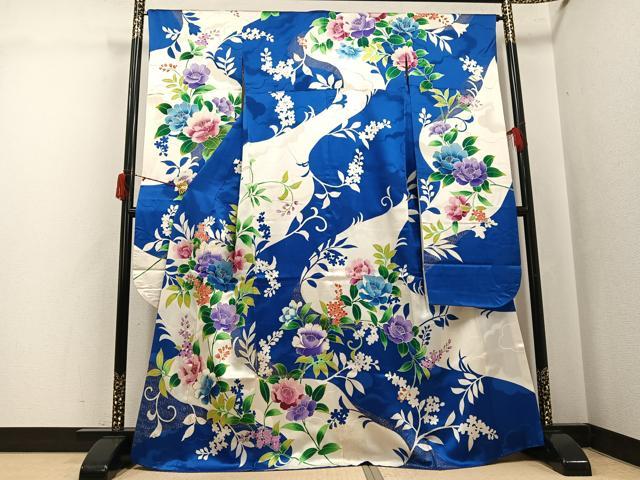 平和屋着物●豪華振袖 草花文 金彩 三越扱い 正絹 逸品 AABJ3076ph