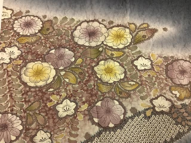 平和屋着物●染色作家 林淳一 訪問着 辻が花 絞り 暈し染め 金彩 正絹 逸品 AABJ3079ph
