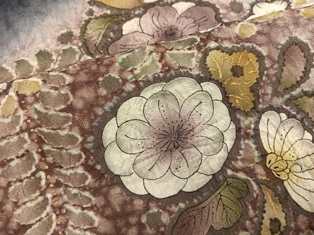 平和屋着物●染色作家 林淳一 訪問着 辻が花 絞り 暈し染め 金彩 正絹 逸品 AABJ3079ph