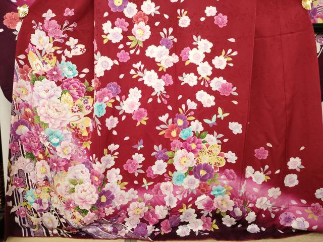 平和屋着物●豪華振袖 舞花文 ロング丈 正絹 逸品 AABJ3085ck