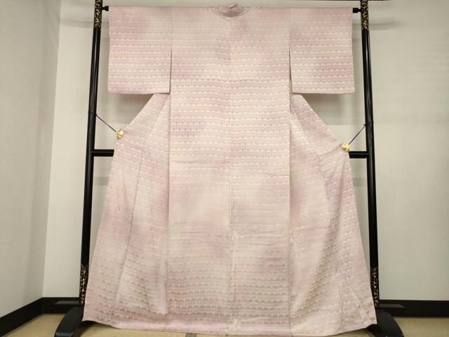 平和屋着物●上質な小紋 草花地紋 暈し染め 正絹 逸品 AABJ3090ck