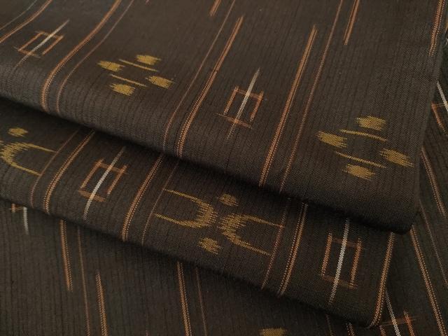 平和屋着物●上質な紬 琉球絣文様 正絹 逸品 AABJ3099ck